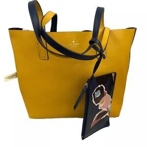 Kate Spade Yellow Tote Bag with Pouch